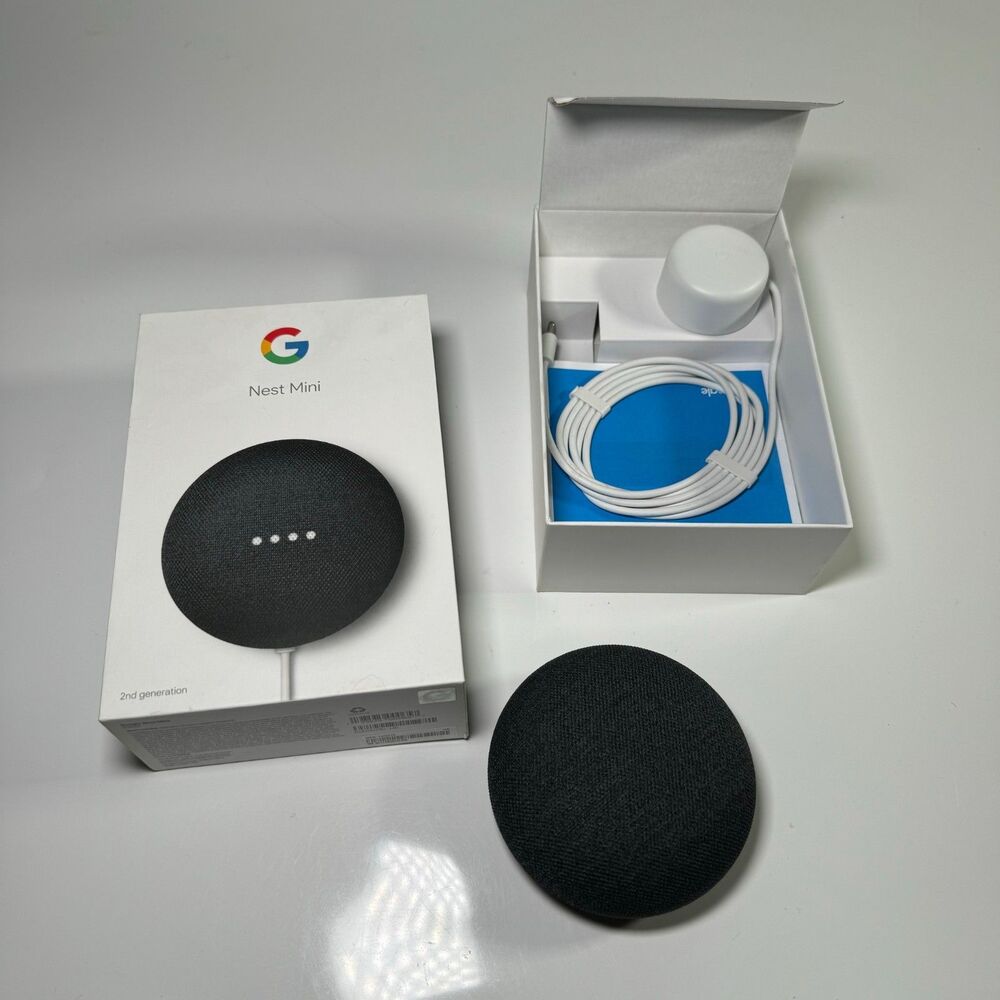 Google Nest Mini (2nd Generation) Smart Speaker - Charcoal 2nd GEN TESTED WORKS